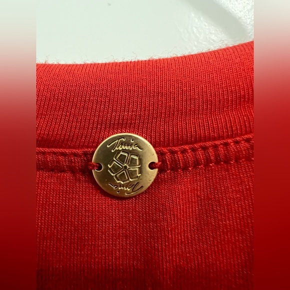 Trina Turk Women's Long Sleeve RoundNeck Blouse Red Sz Small (0221) - Picture 5 of 8